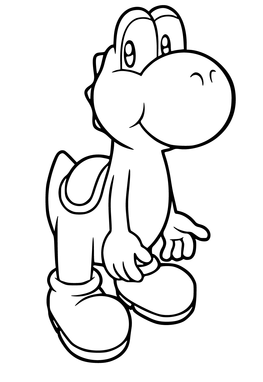 Free printable yoshi cute coloring page for adults and kids