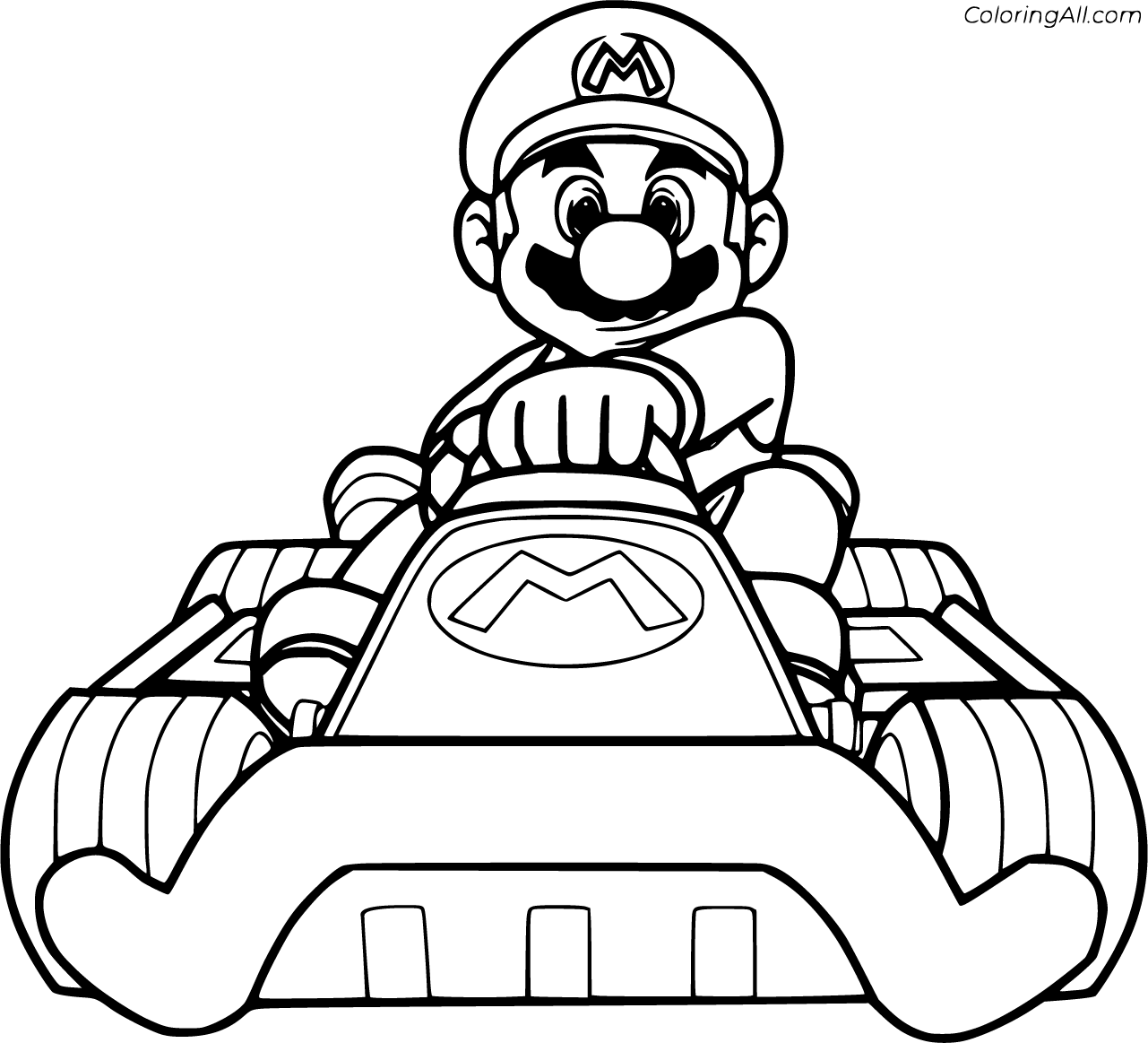 Mario kart coloring pages
