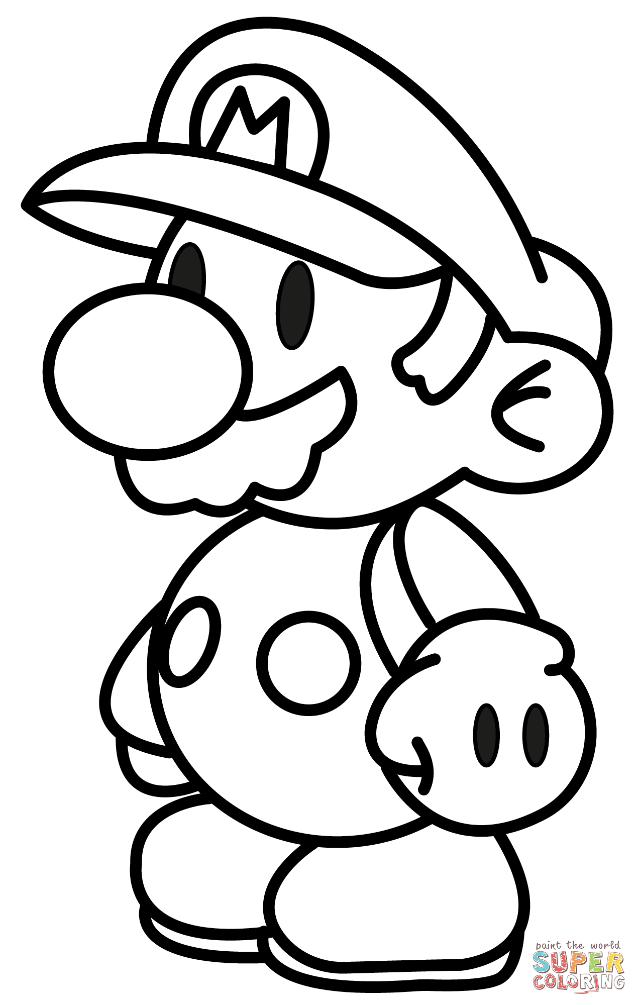 Chibi mario coloring page free printable coloring pages