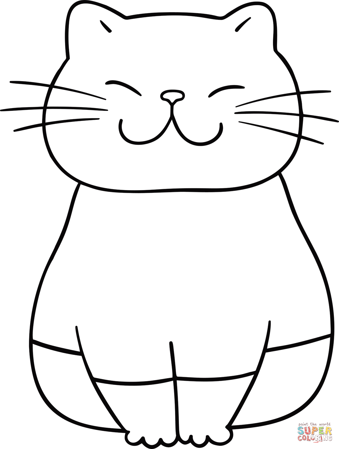 Cute cat coloring page free printable coloring pages
