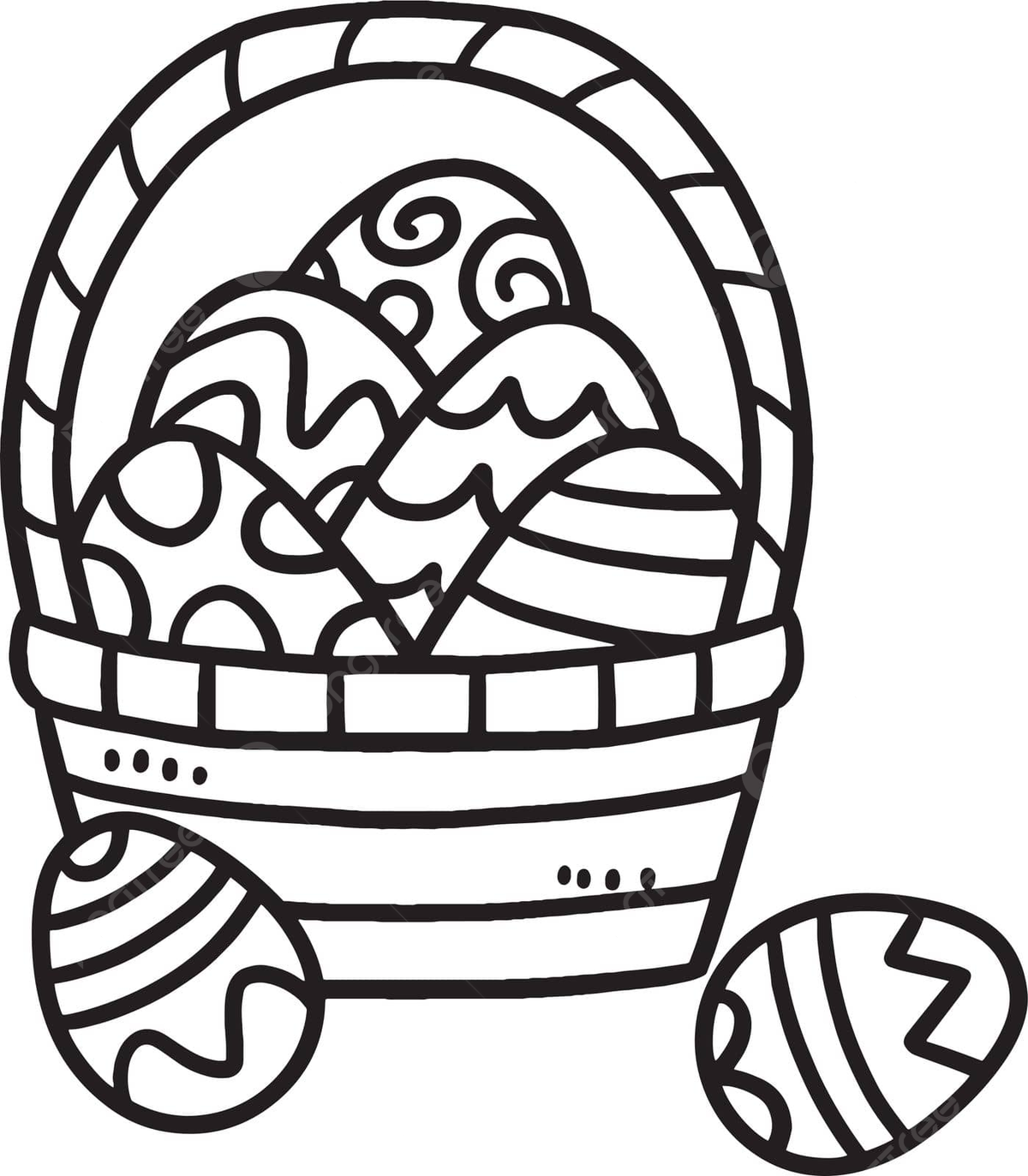 Coloring page for kids isolated easter egg basket vector egg drawing easter egg drawing ring drawing png and vector with transparent background for free download
