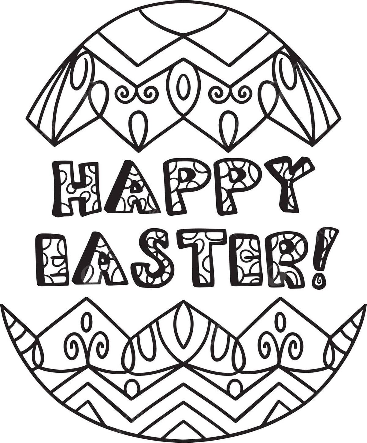 Joyful easter egg coloring page for kids on white background vector april coloring page colouring book png and vector with transparent background for free download