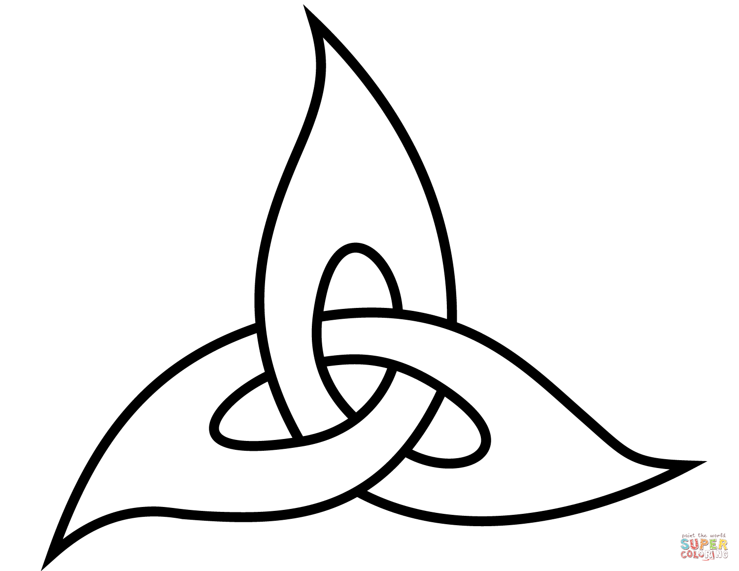 Triquetra knot coloring page free printable coloring pages