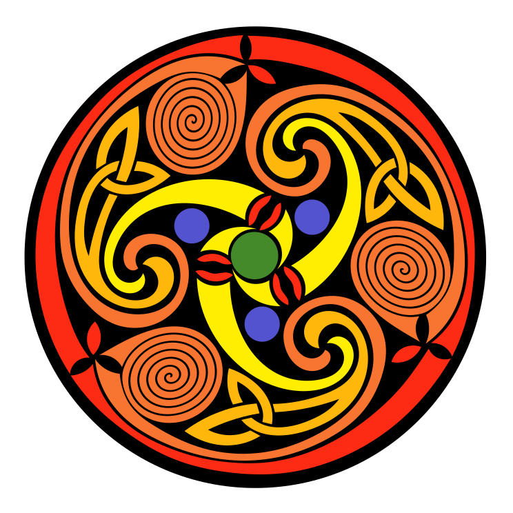 Celtic whorl design clip art image