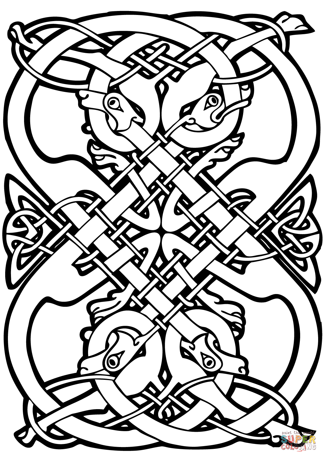 Celtic design coloring page free printable coloring pages