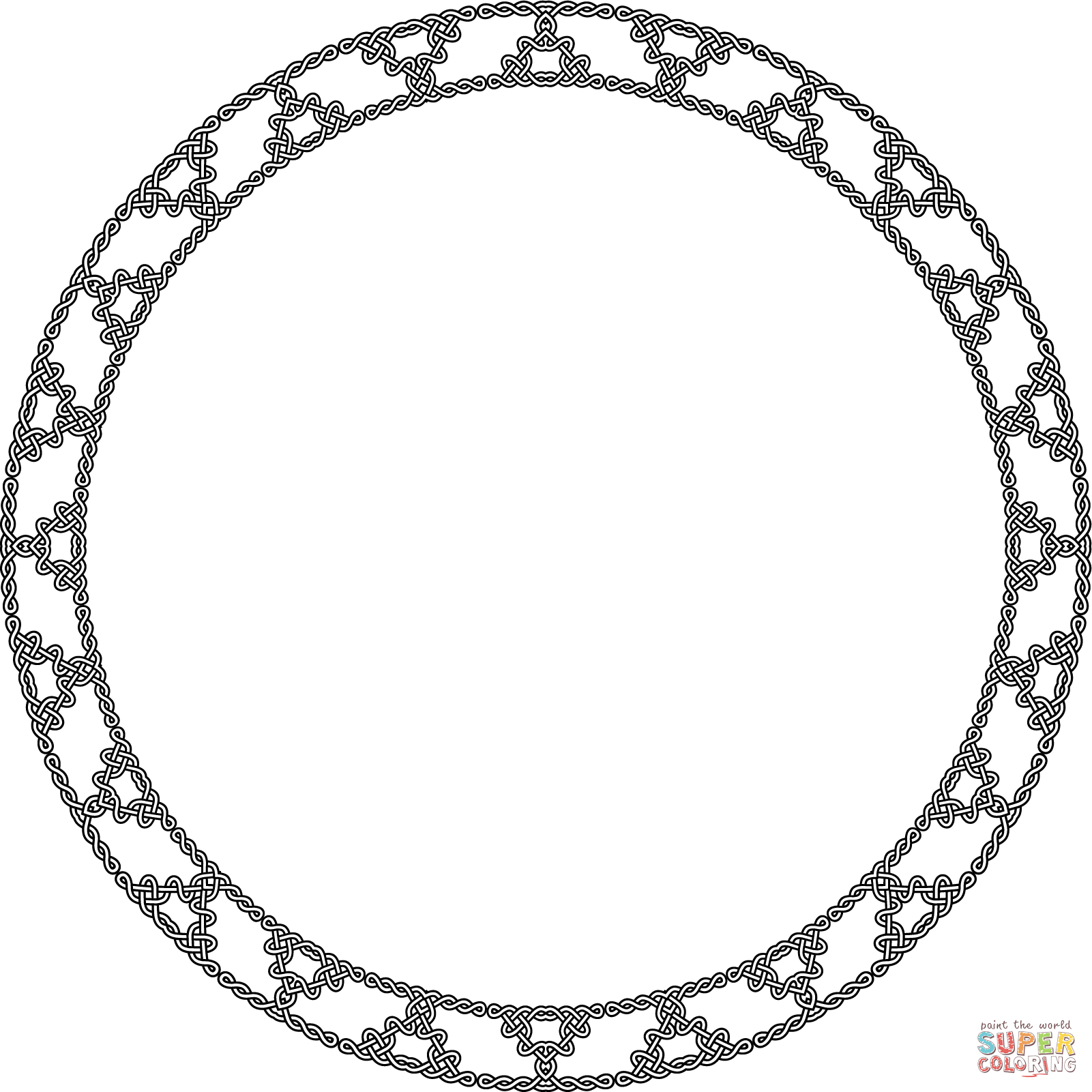 Celtic knot circle coloring page free printable coloring pages