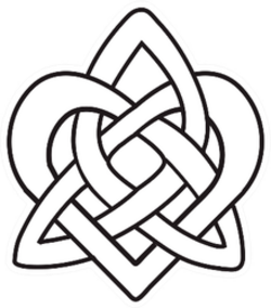 Celtic heart knot black isolated silhouette sticker