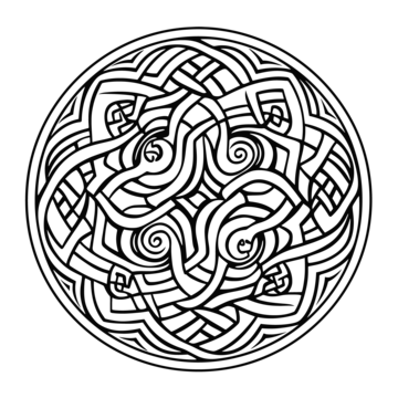 The celtic circle coloring page with a spiral design outline sketch drawing vector wing drawing ring drawing color drawing png and vector with transparent background for free download