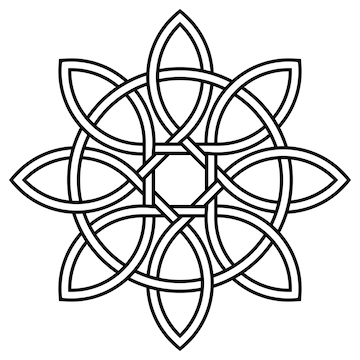 Premium vector celtic knot of petals and circle of nature and longevity vector tibetan symbol knot eternal life and love