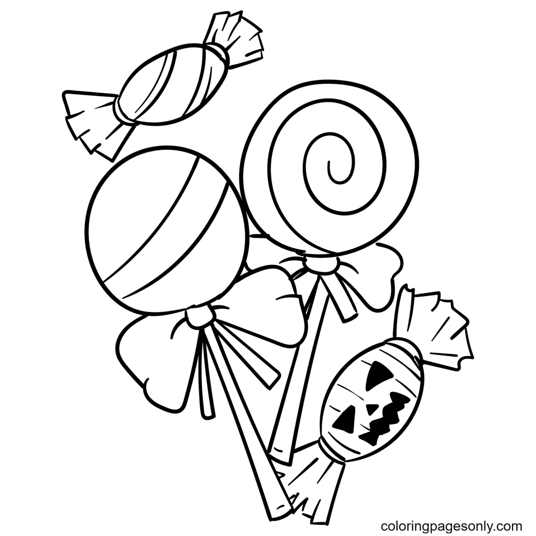 Candy coloring pages printable for free download