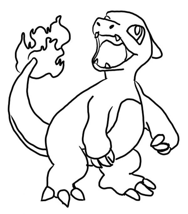Cute little charizard coloring page