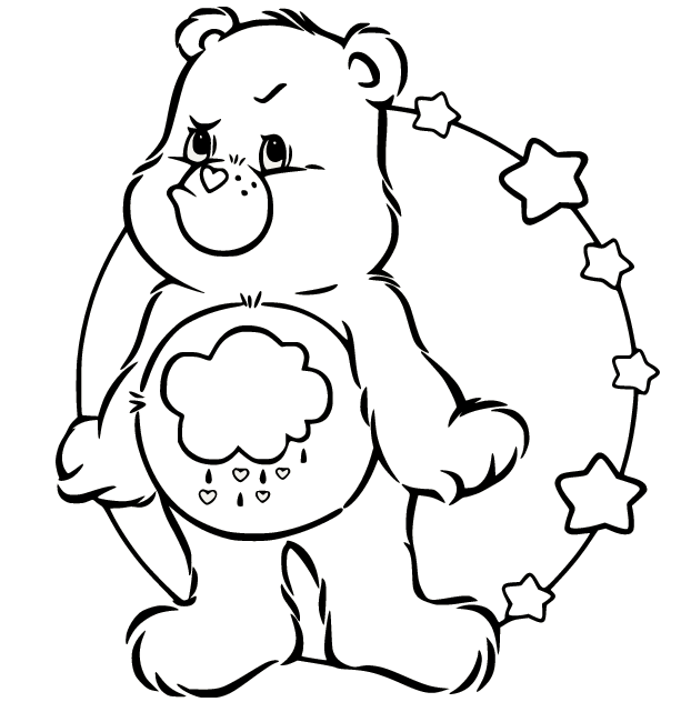 Angry grumpy bear coloring page