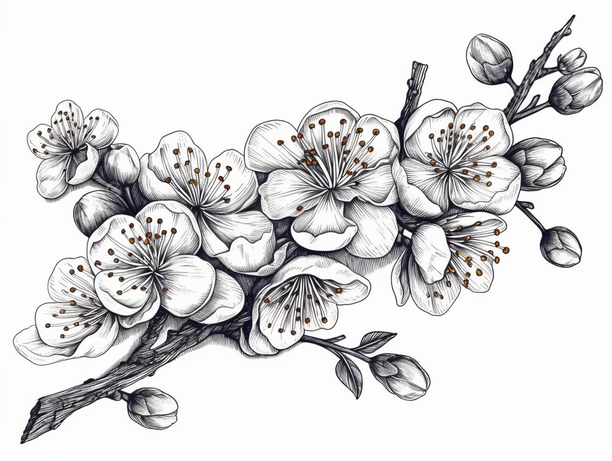Almond blossom drawing wing drawing blossom drawing coloring page plum blossom png transparent image and clipart for free download