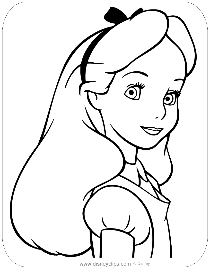Free printable alice in wonderland coloring pages