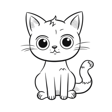 Cat coloring vector art png images free download on