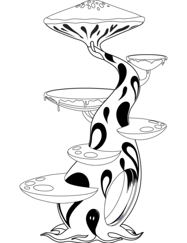 Psychedelic mushrooms coloring page free printable coloring pages
