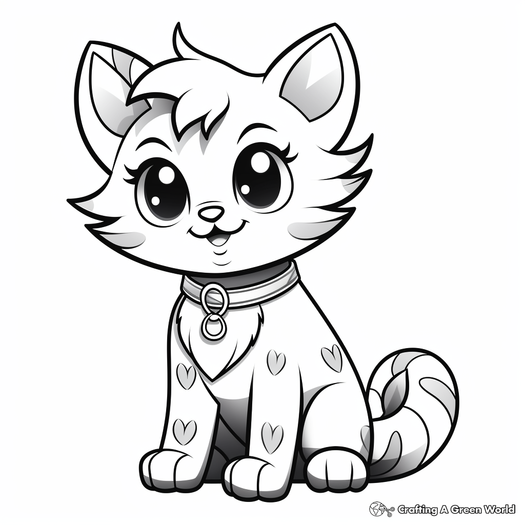 Rainbow cat coloring pages
