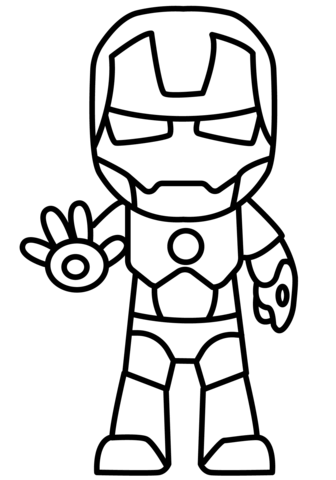 Chibi iron man coloring page free printable coloring pages