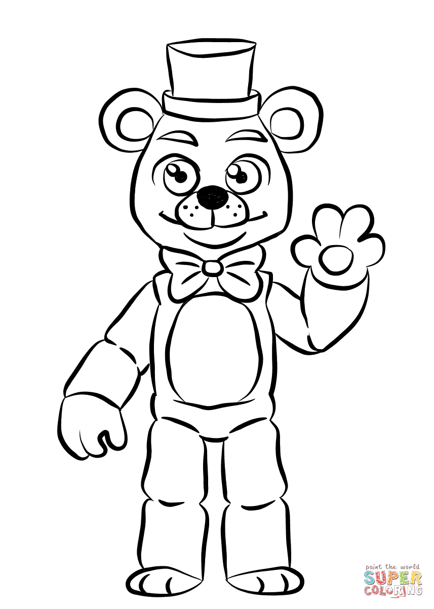 Fnaf golden freddy coloring page free printable coloring pages