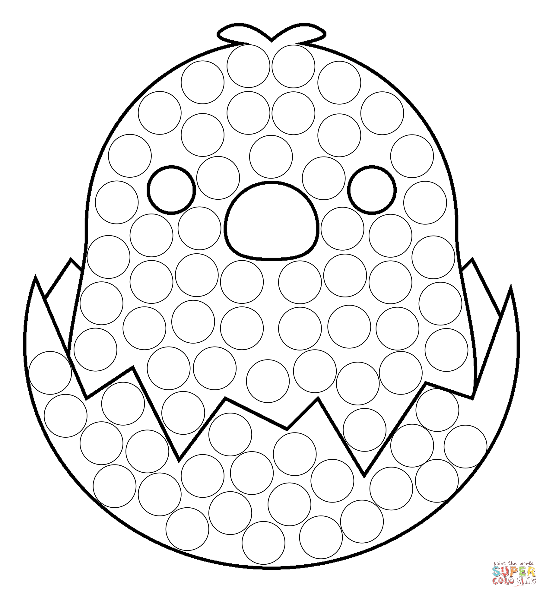 Hatching chick dot art coloring page free printable coloring pages
