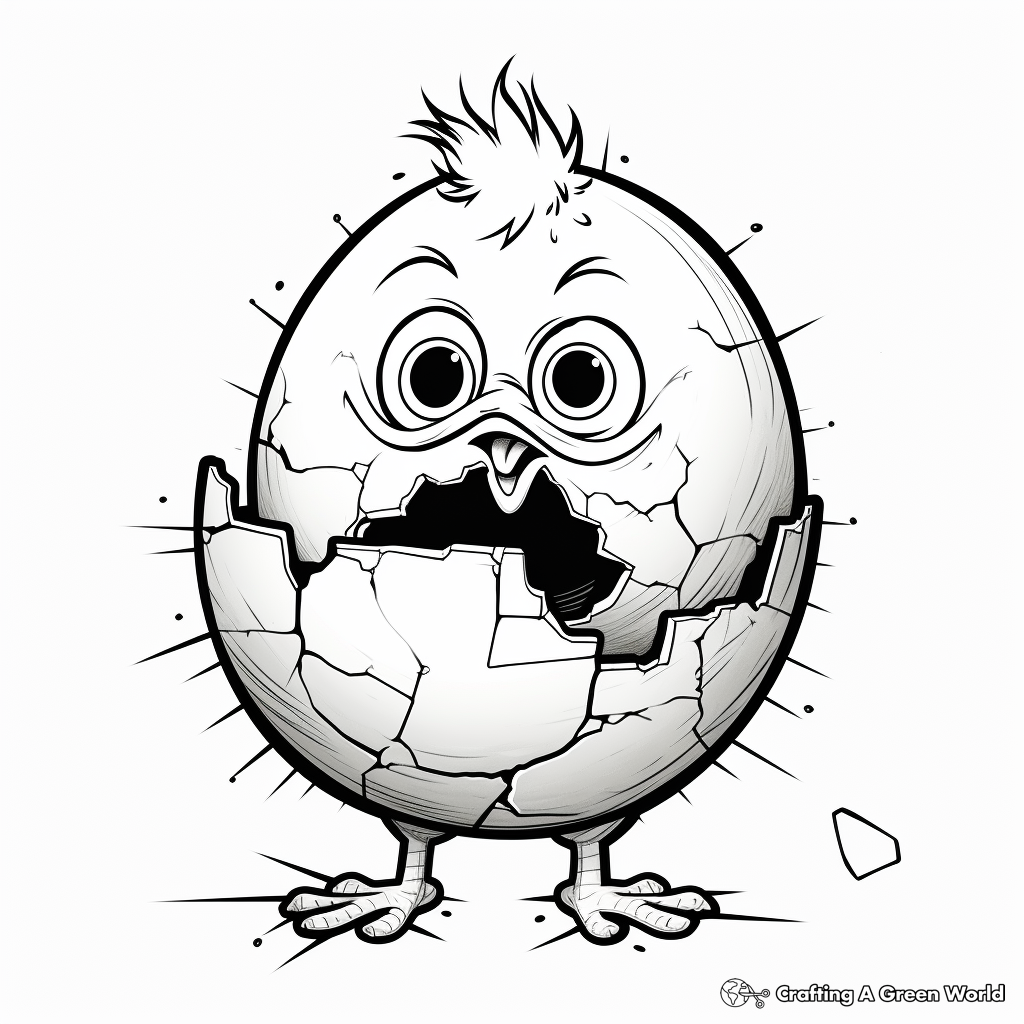 Cracked egg coloring pages