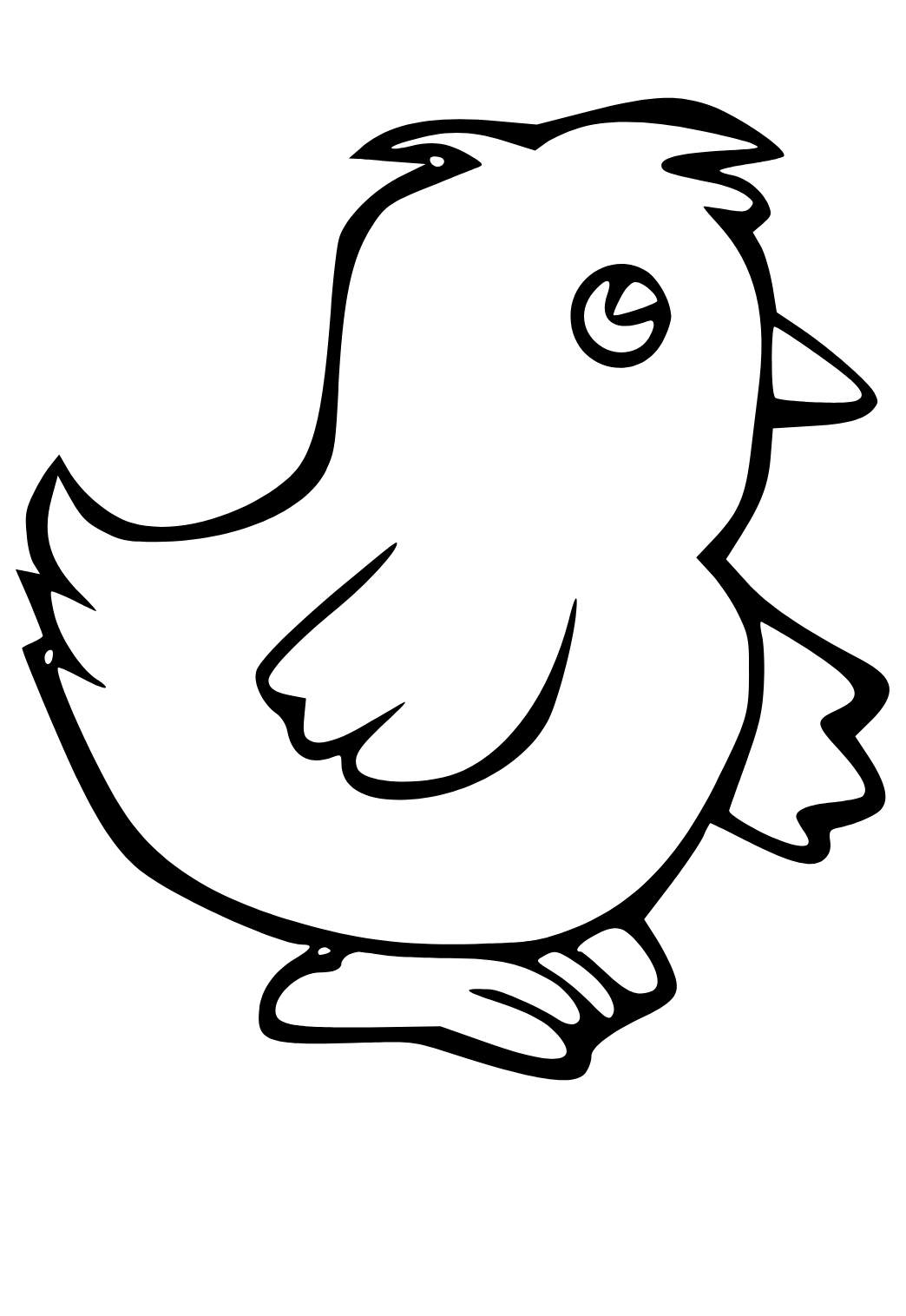Free printable chicken easy coloring page for adults and kids