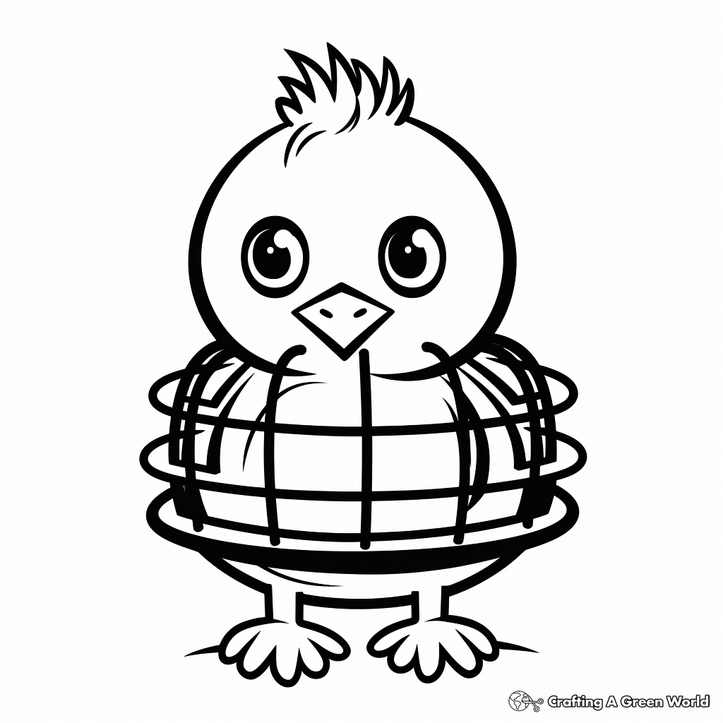 Bird cage coloring pages