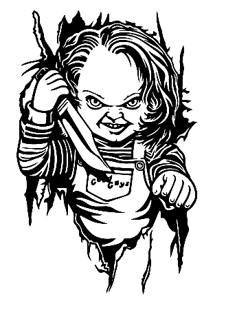 Chucky doll from childs play coloring page