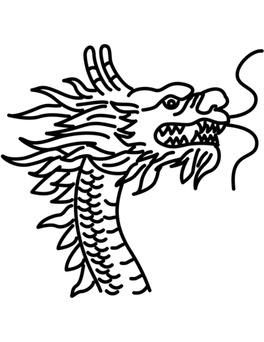 Chinese dragon head coloring page free printable coloring pages