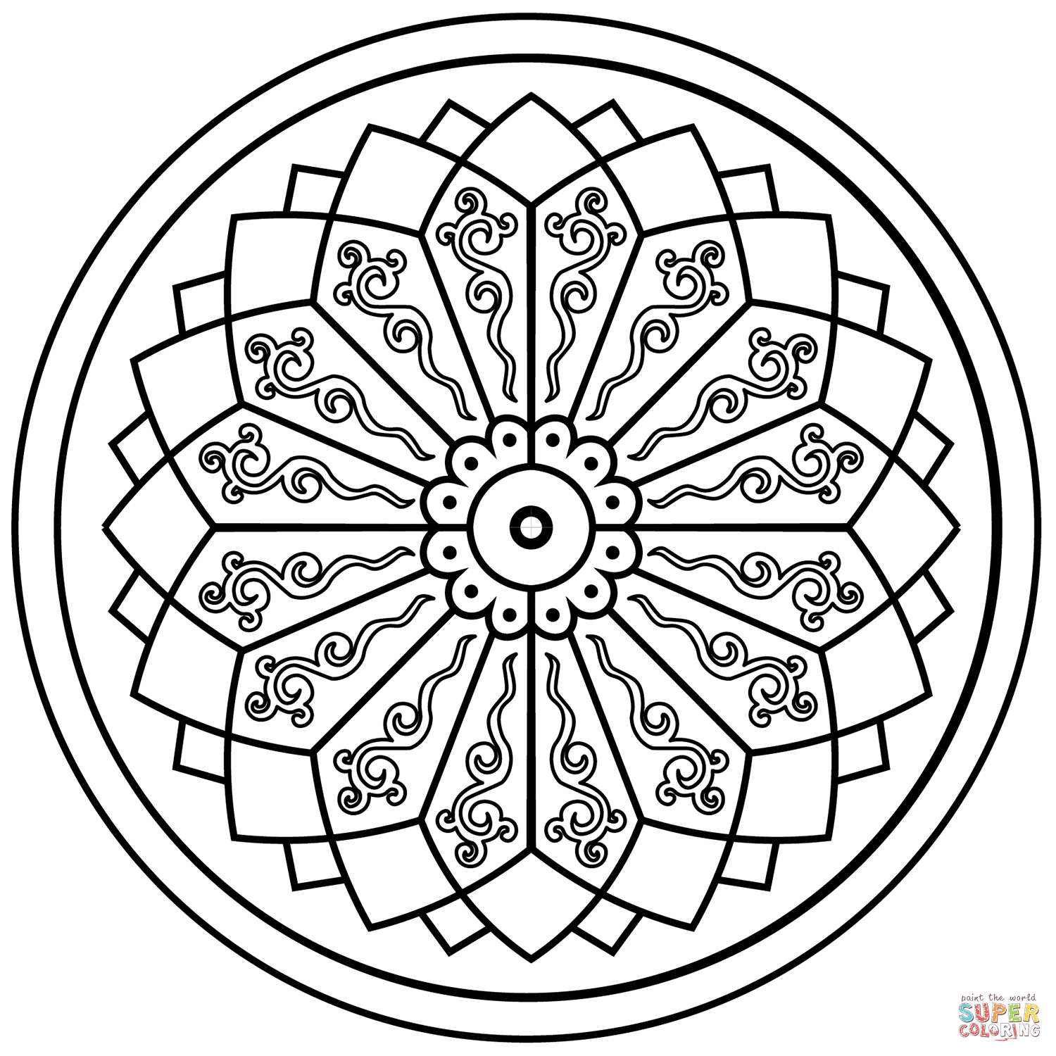 Chinese and japanese pattern coloring page free printable coloring pages