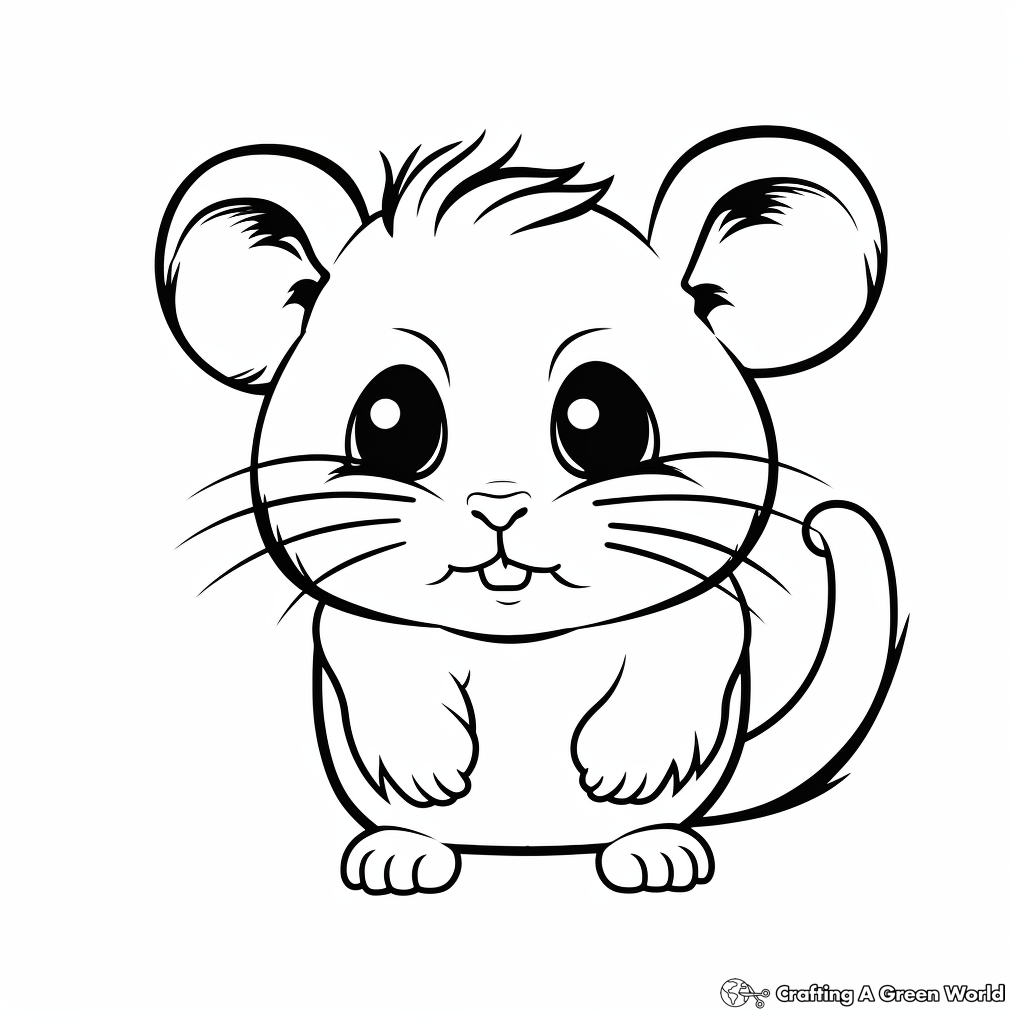Realistic hamster coloring pages