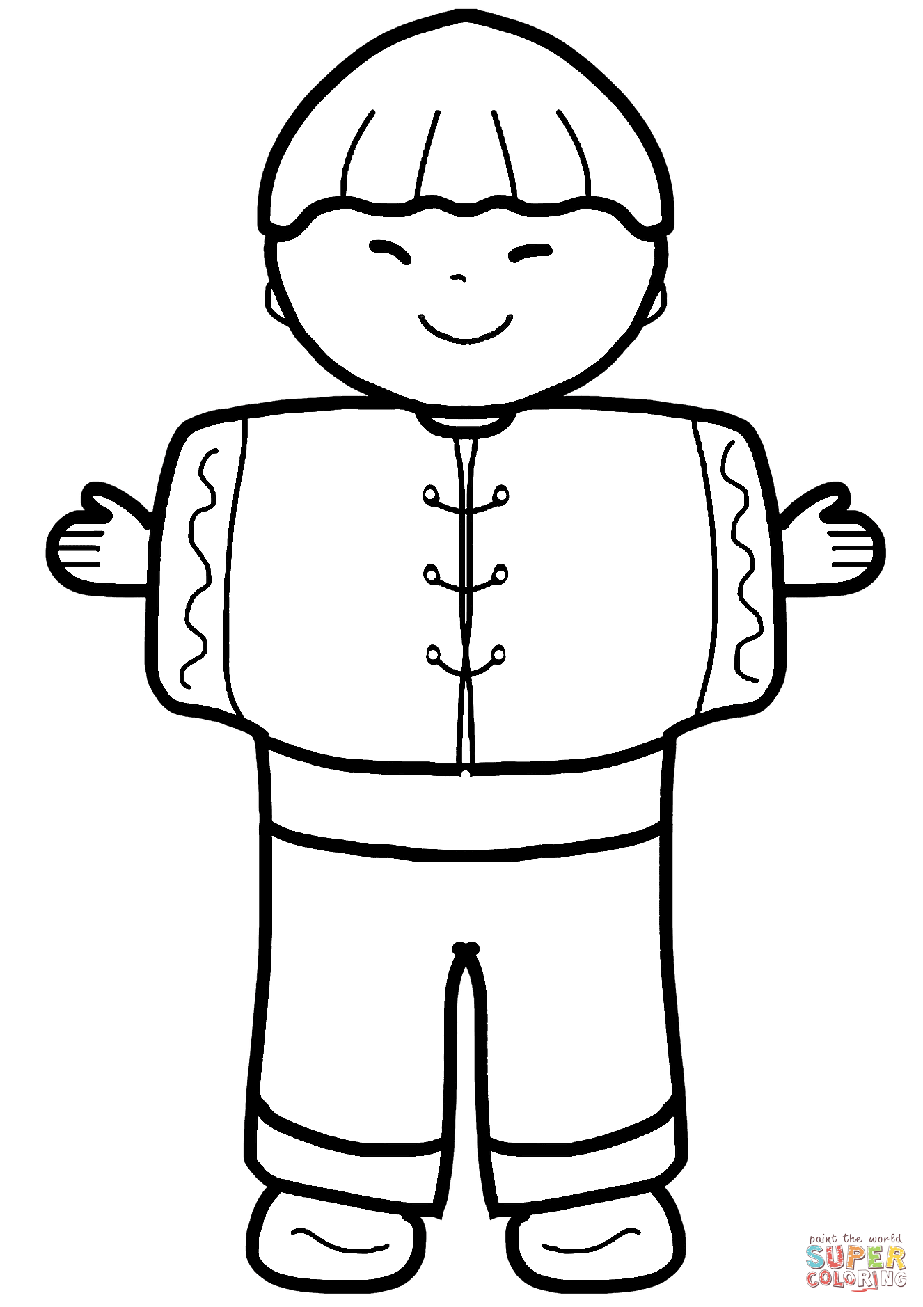 Chinese boy coloring page free printable coloring pages