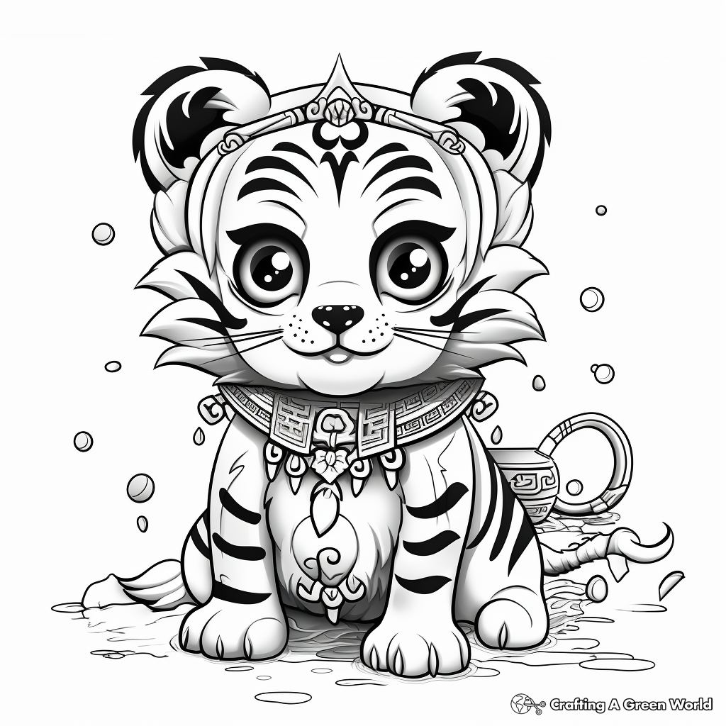 Hard tiger coloring pages