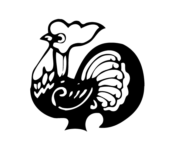 Rooster sign coloring page