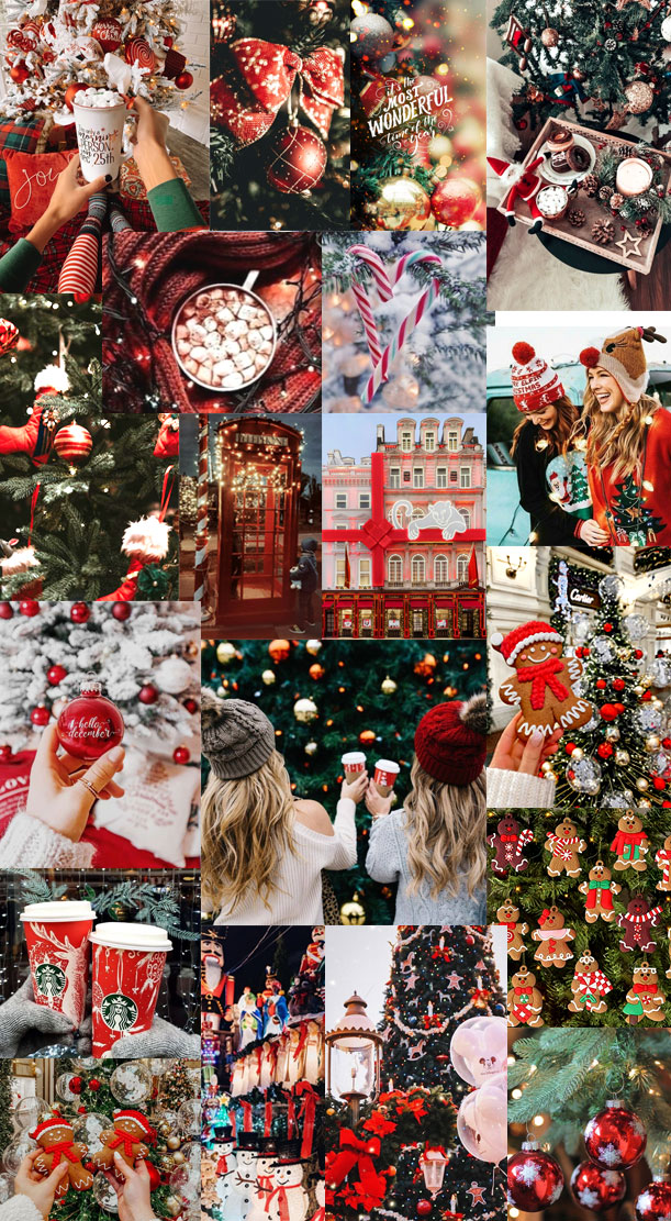 Christmas wallpaper collages â red christmas collage
