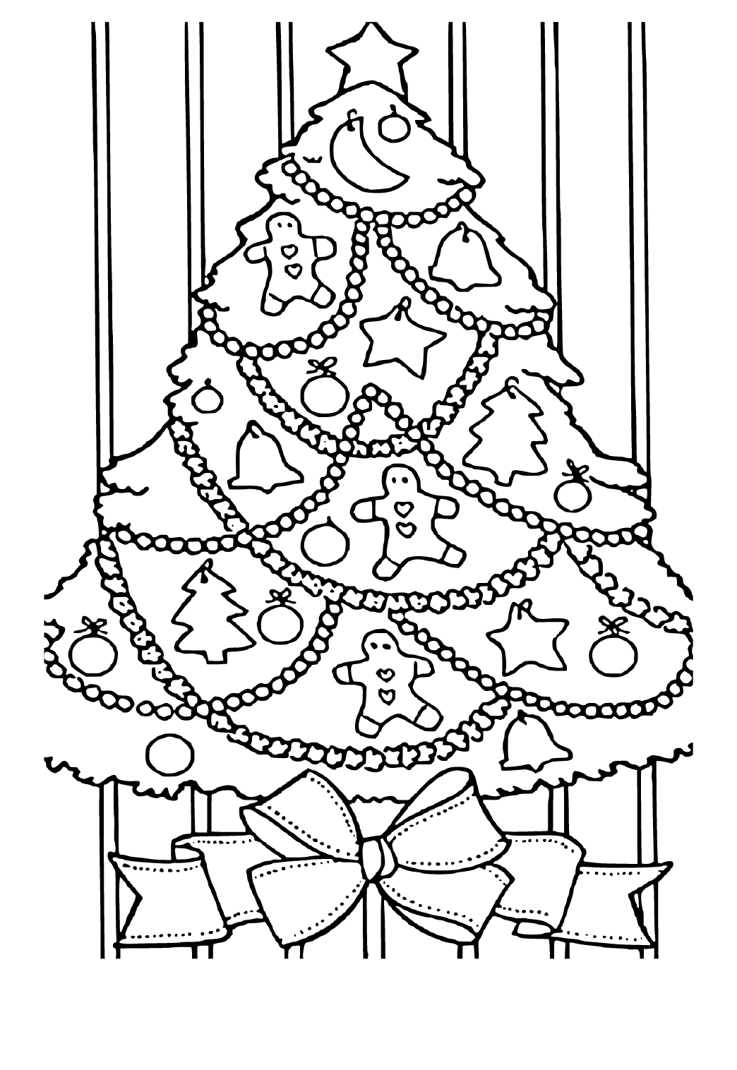 Free printable christmas tree red coloring page sheet and picture for adults and kids girls and boys