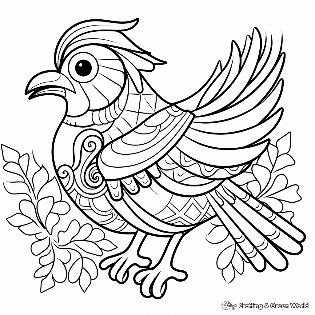Winter birds coloring pages