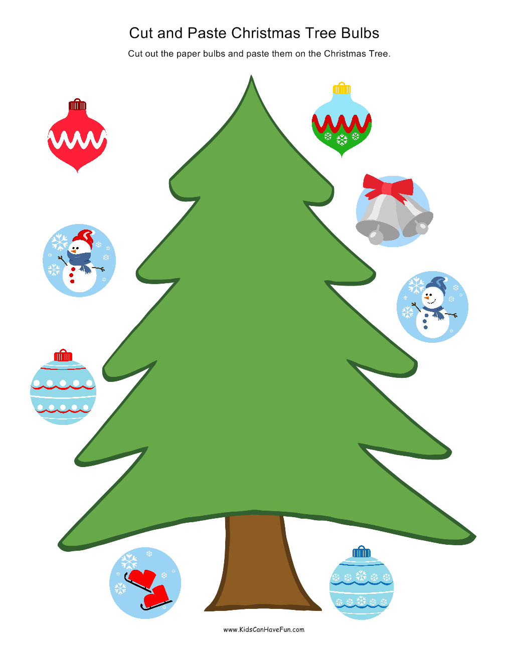 Christmas cut and paste holiday worksheet activities