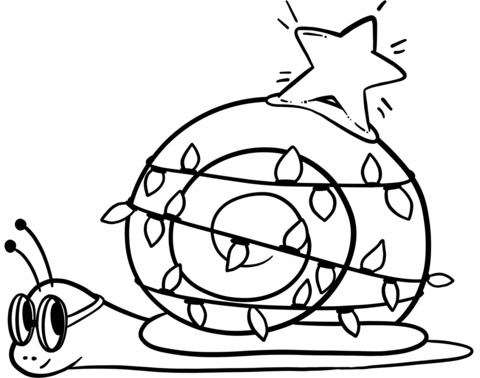 Christmas snail coloring page free printable coloring pages