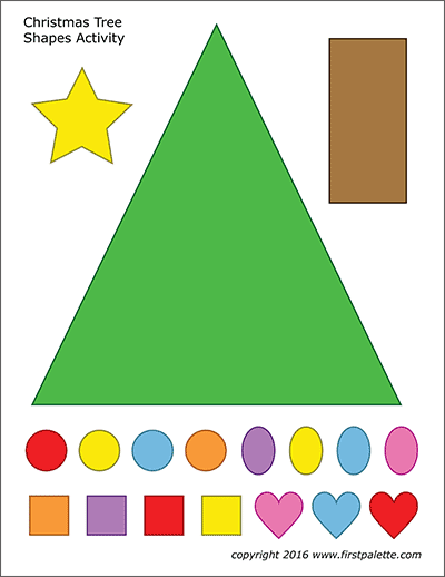 Christmas tree shapes activity template free printable templates coloring pages