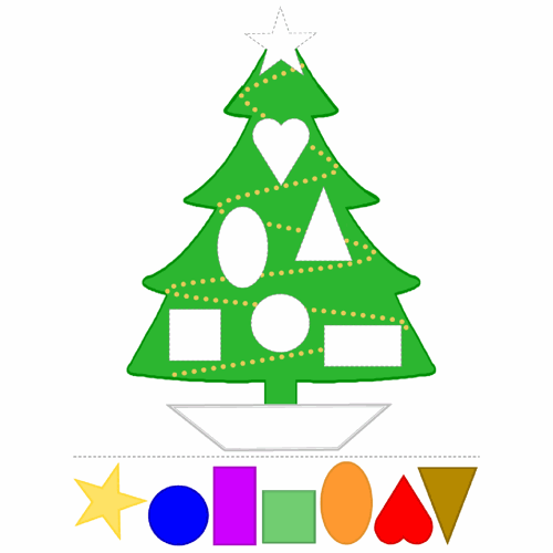 Christmas tree colors and shapes preschool lesson plan printable activity