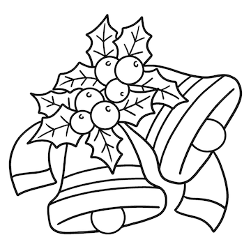 Premium vector christmas bells isolated coloring page for kids