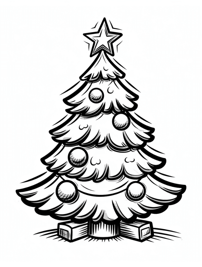 Christmas tree coloring pages hue therapy