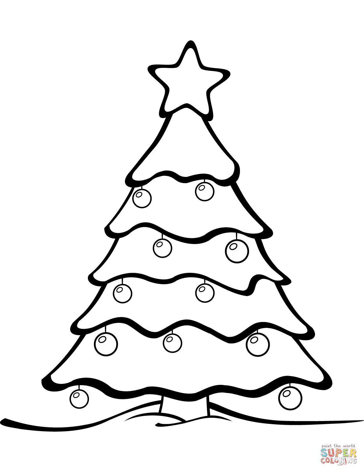 Christmas tree coloring page free printable coloring pages