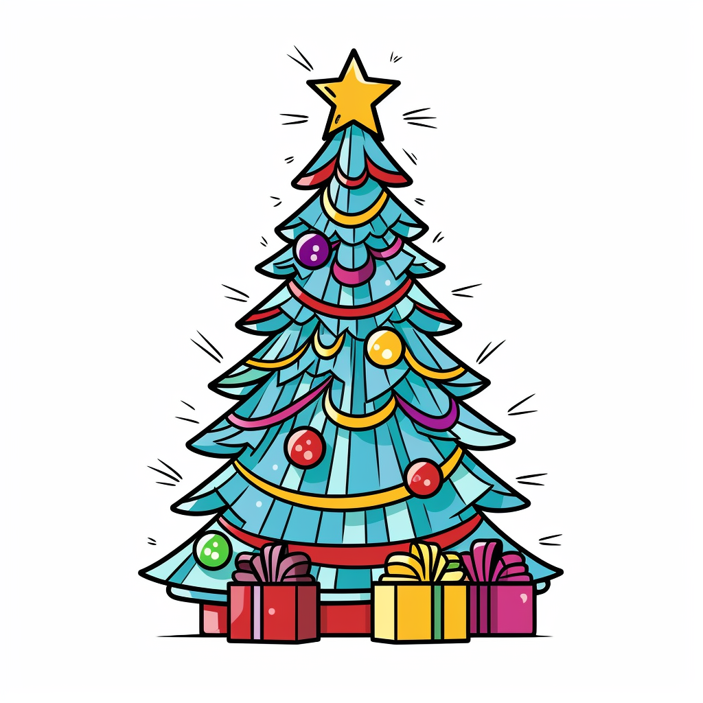 Christmas tree coloring page free