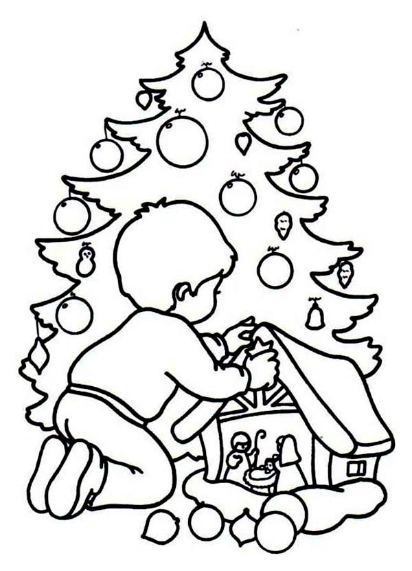 A children playing christmas game on christmas coloring page coloring sun christmas colors christmas coloring pages christmas tree coloring page