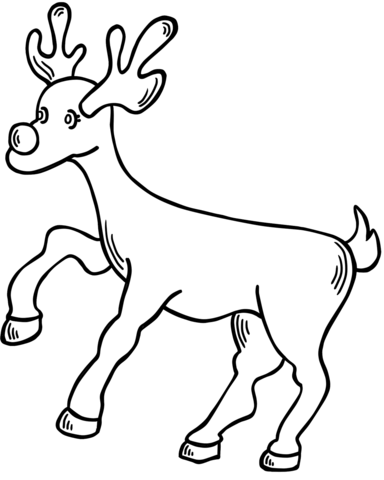 Rudolph christmas reindeer coloring page free printable coloring pages
