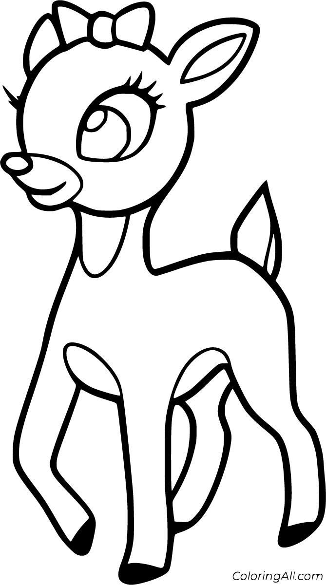 Free printable baby deer coloring pages in vector format easy to print from any device and auâ reindeer drawing deer coloring pages christmas coloring pages