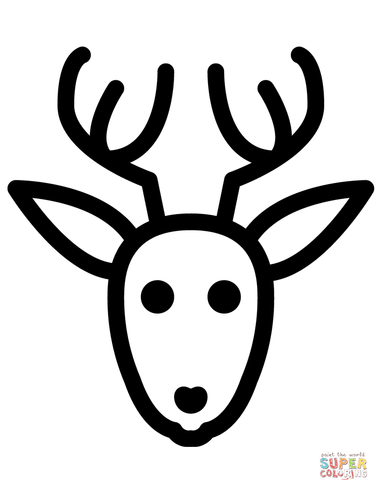 Christmas deer rudolf coloring page free printable coloring pages