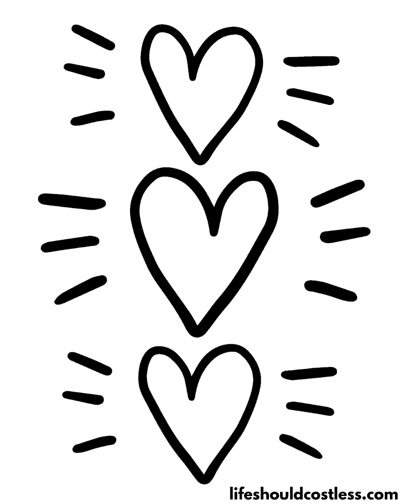 Heart coloring pages free printable pdf templates